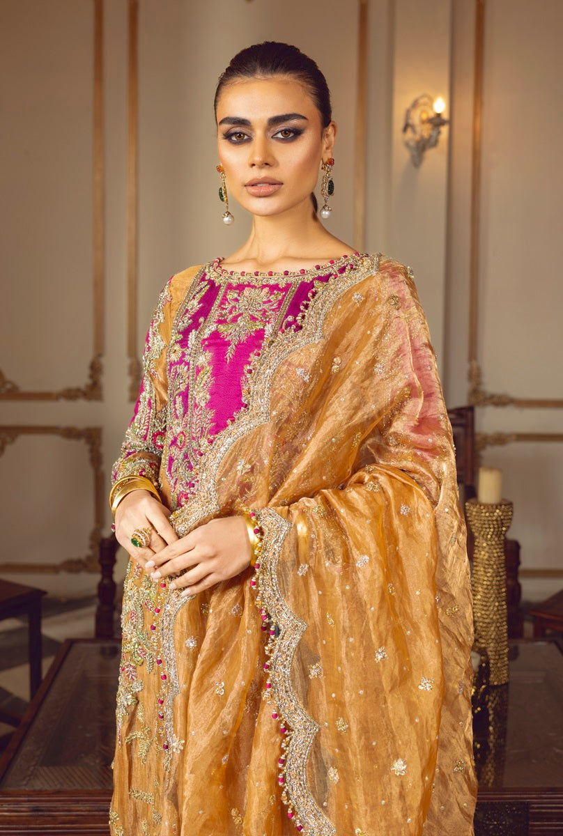 Sara Rohale Asghar Wedding Festive Hand Embroidered Organza Unstitched Sultanique Pehnawa